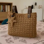 Deri Saplı El Örgüsü Omuz Çantası